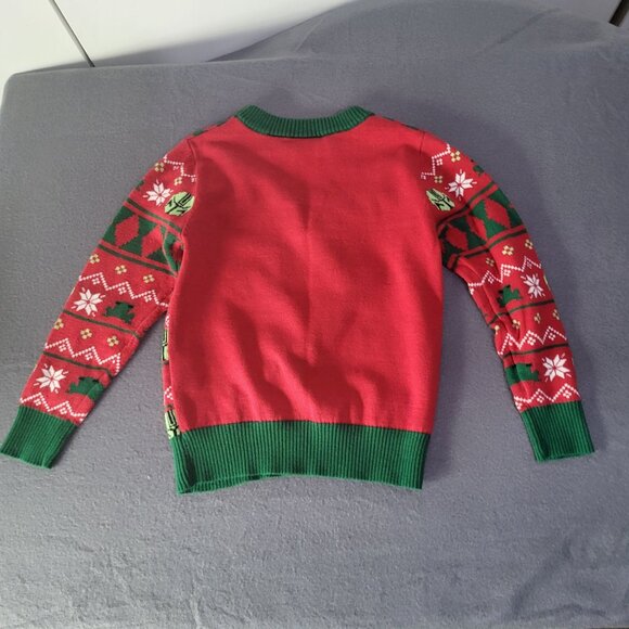 STAR WARS "CUTE ALL YEAR" Christmas Holiday Sweater Kids 3T Red Green Baby Yoda - Picture 5 of 7